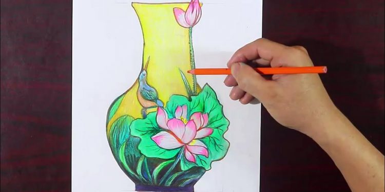 Vẽ bình hoa rất đơn giản ai cũng có thể làm được  