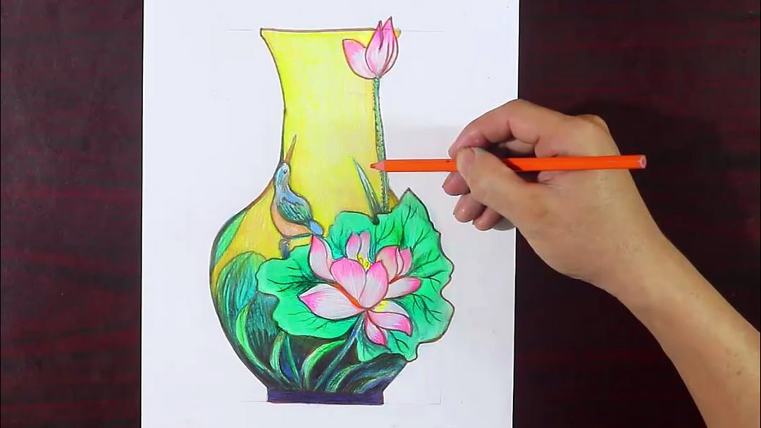 Cách vẽ bình hoa đẹp đơn giản độc lạ nhất Mẫu vẽ bình hoa 2022  TRẦN  HƯNG ĐẠO