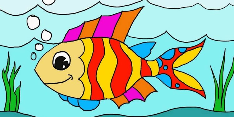 Bức vẽ con cá nhìn rất chân thực và sinh động