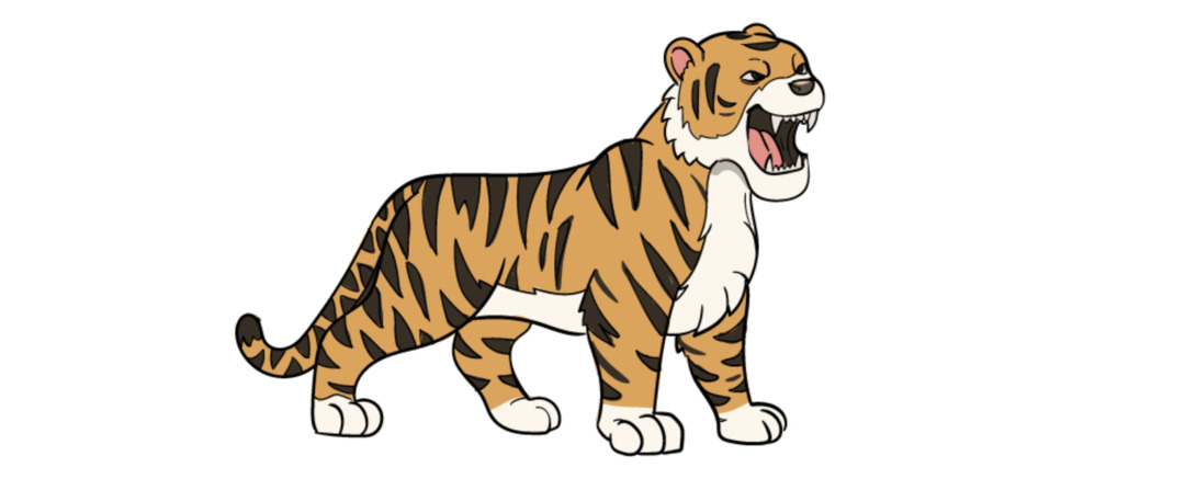 Một bản vẽ con hổ được hoàn thiện