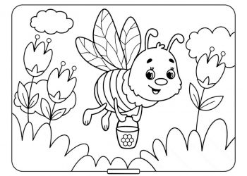 Phác họa bức tranh con ong trong khu vườn