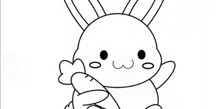 Bước 5: Hoàn tất bức tranh vẽ con thỏ bằng các chi tiết nhỏ