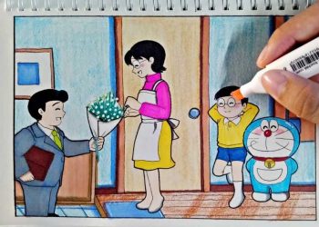 Vẽ Doraemon siêu dễ và đơn giản cho các bạn mới làm quen