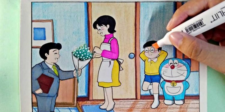 Vẽ Doraemon siêu dễ và đơn giản cho các bạn mới làm quen