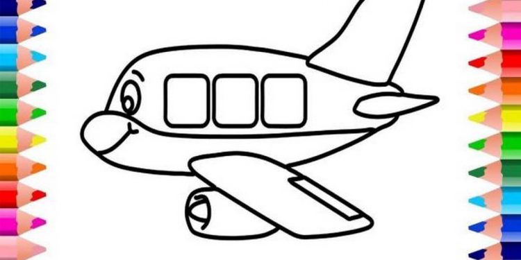 Cần tô màu để hoàn thiện bản vẽ máy bay
