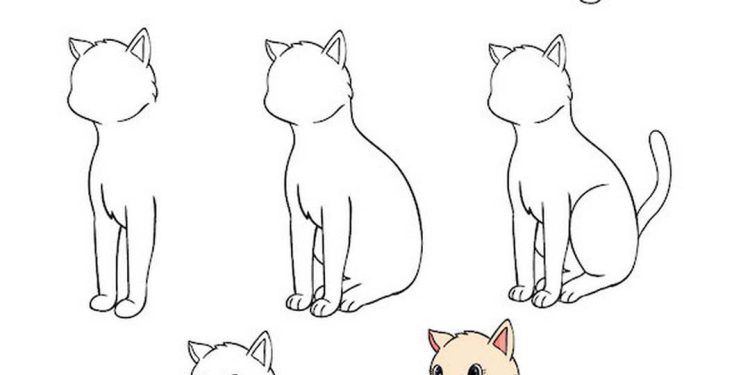 Cách vẽ con mèo đơn giản